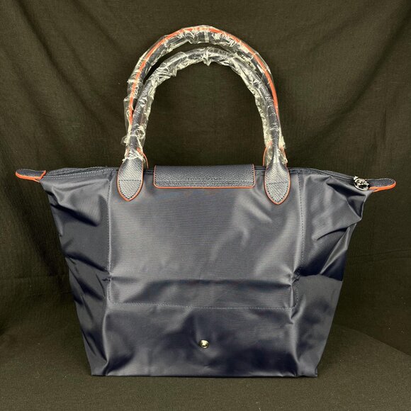 NWT Longchamp Le Pliage Original Large Shoulder Nylon Bag Tote Navy - Picture 4 of 7
